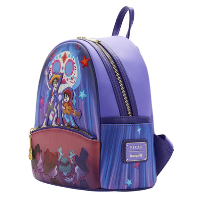 Loungefly Pixar Moments Miguel and Hector Performance Mini Backpack - Side View