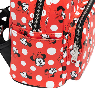 707 Street Exclusive - Loungefly Disney Minnie Mouse Polka Dot Red Mini Backpack - Pocket