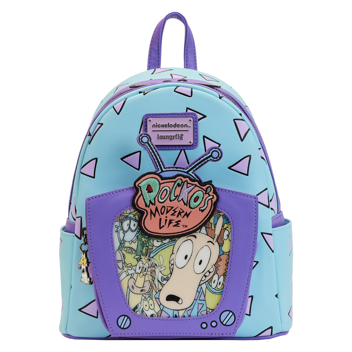 671803422391 - Loungefly Rocko's Modern Life Lenticular TV Mini Backpack - Front