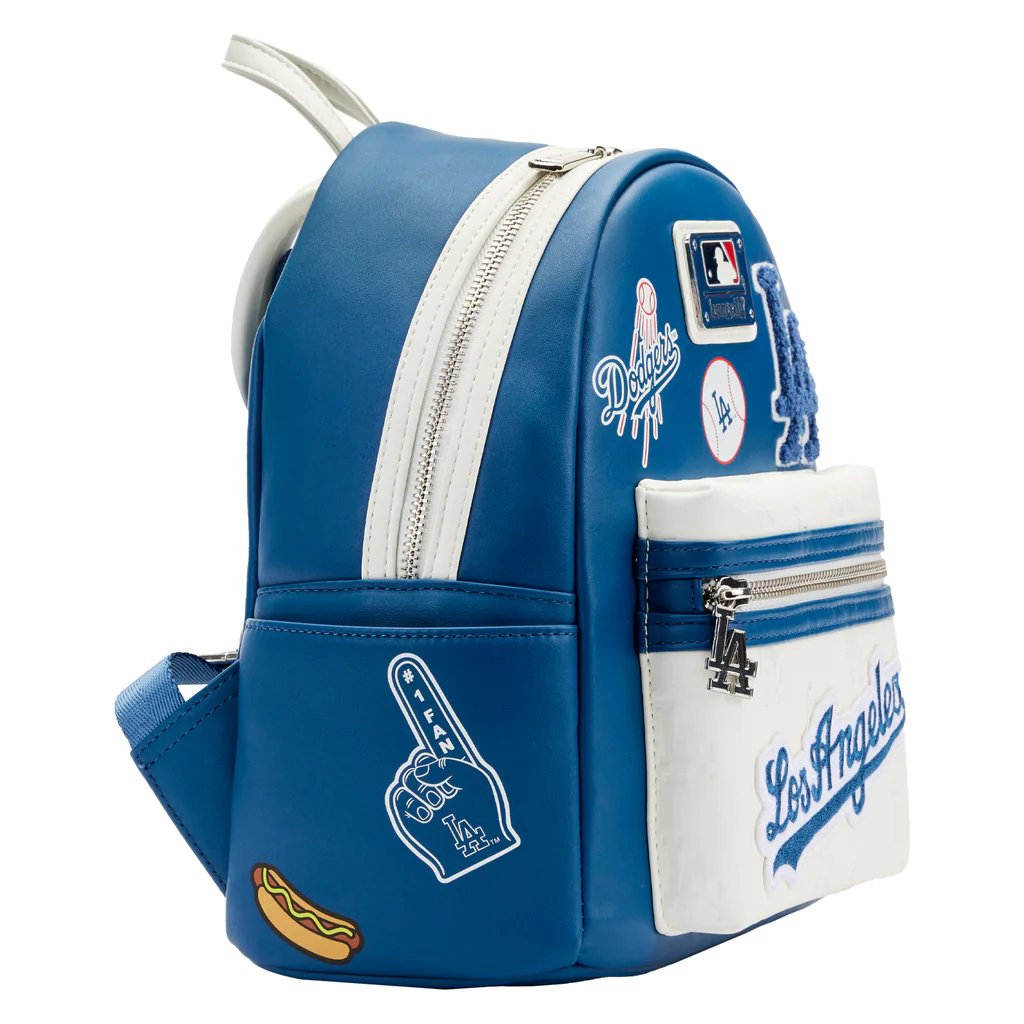 Loungefly MLB Los Angeles Dodgers Patches Mini Backpack - Left Side