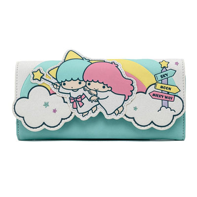 Sanrio Little Twin Stars Rainbow Cloud Trifold Wallet - Front