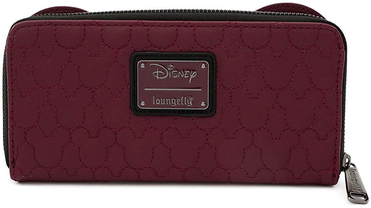 Loungefly Disney Minnie Mouse Quilted with Velvet Bow Zip Around Wallet