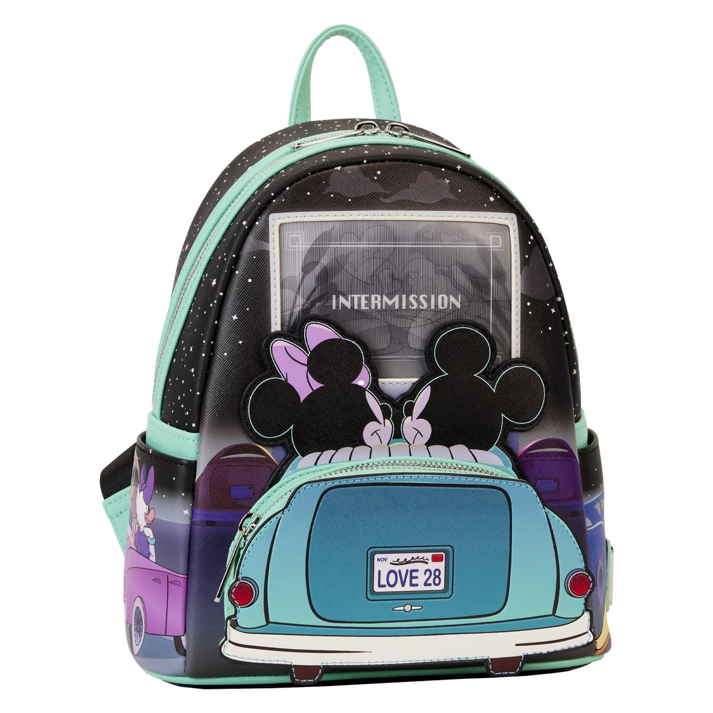 Loungefly Disney Mickey and Minnie Date Night Drive-In Mini Backpack - Front alternate