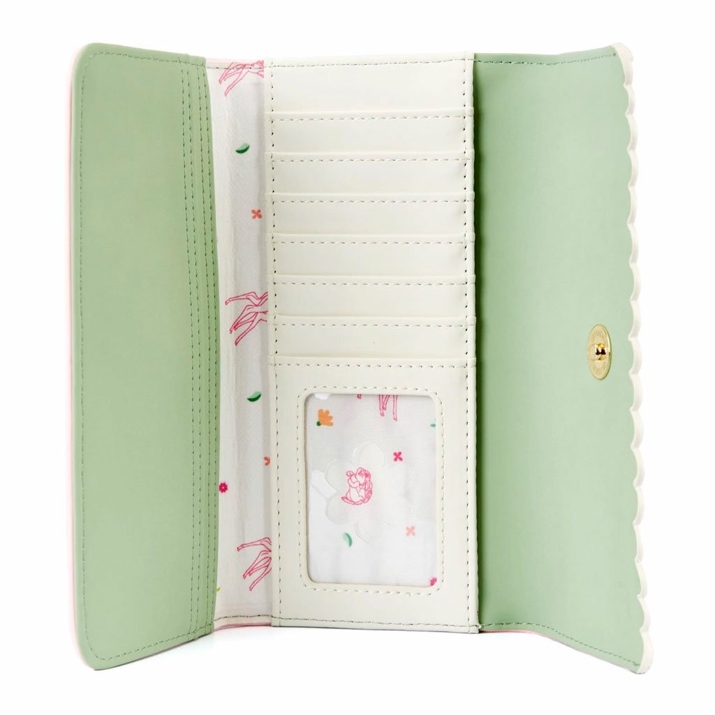 Loungefly Disney Bambi Spring Time Gingham Tri-fold Wallet Open View