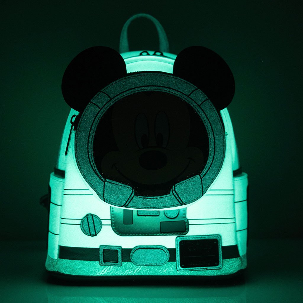 671803464285 - 707 Street Exclusive - Loungefly Disney Glow in the Dark Mickey Mouse Spaceman Cosplay Mini Backpack -  Glow in the Dark