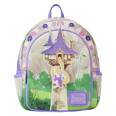 Loungefly Disney Tangled Rapunzel Swinging From Tower Mini Backpack - Front Alternate view