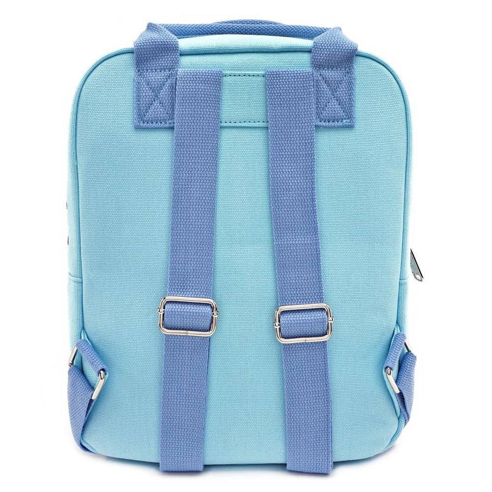 LOUNGEFLY X DISNEY LILO AND STITCH STITCH EMBROIDERED CANVAS SQUARE MINI BACKPACK - BACK
