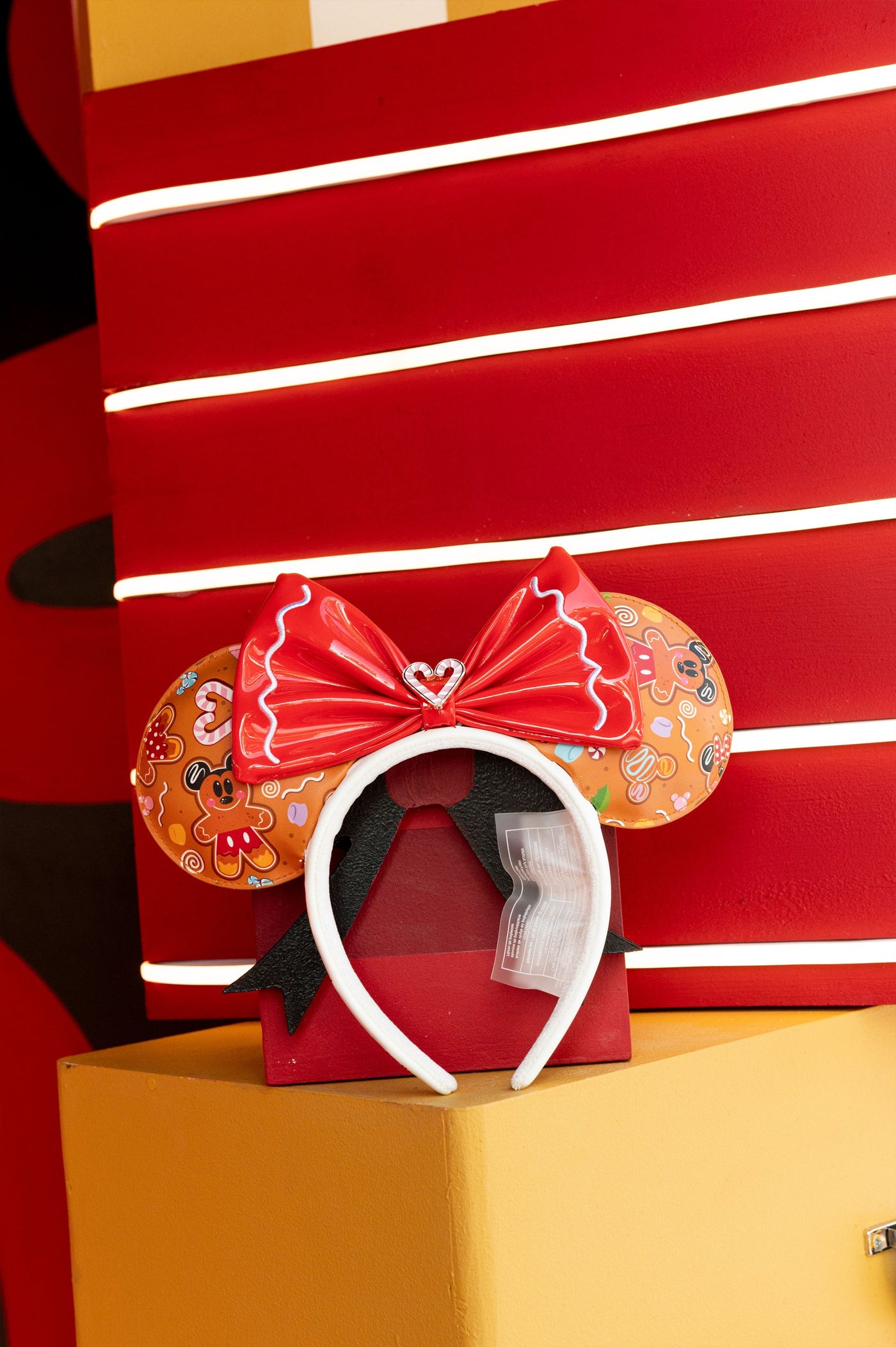 Loungefly Disney Gingerbread Allover Print Patent Bow Heart Headband - Lifestyle