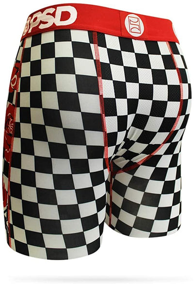 Red Roses with Checkers Boxer Brief