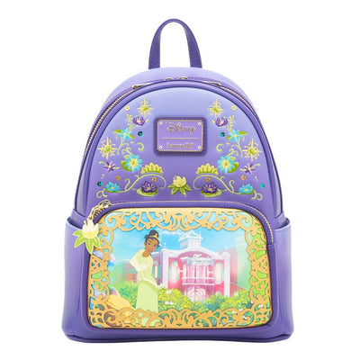 671803454217 - 707 Street Exclusive - Loungefly Disney Princess Dreams Series Tiana Mini Backpack - Front