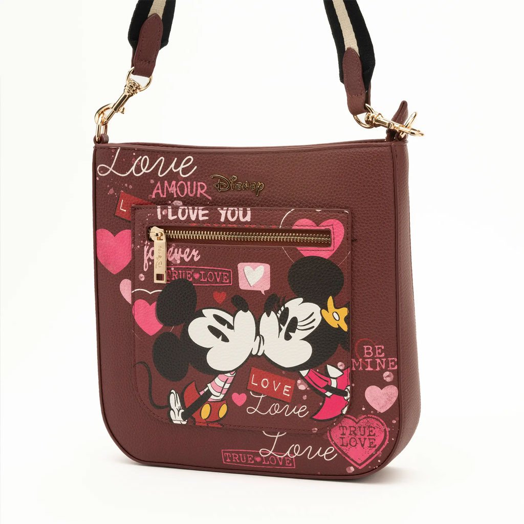 WondaPop Designer Series Disney Valentine Mickey and Minnie Crossbody - With Strap