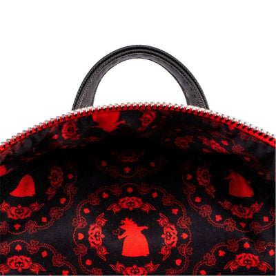 Loungefly Disney Villains Scene Queen Of Hearts Mini Backpack Interior Lining
