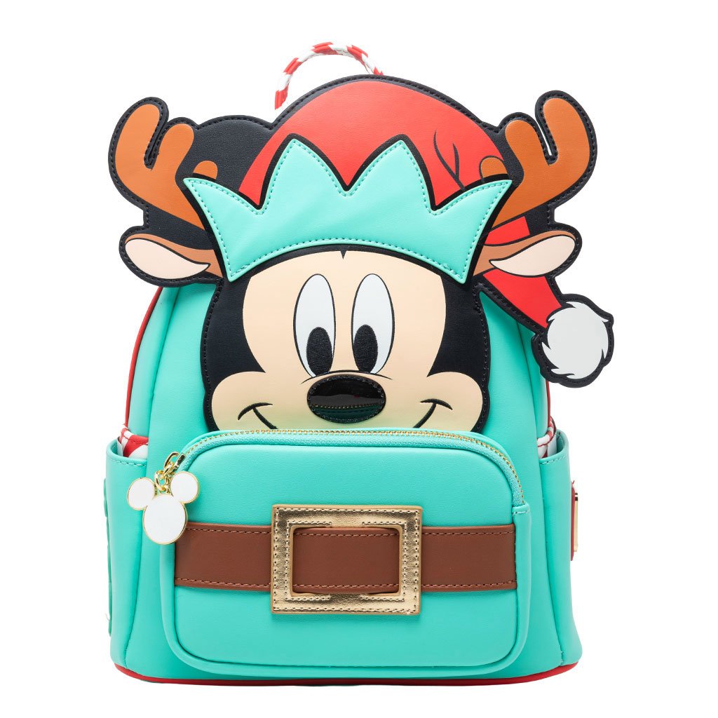 707 Street Exclusive - Loungefly Disney Light Up Mickey Mouse Reindeer Cosplay Mini Backpack - Loungefly mini backpack front