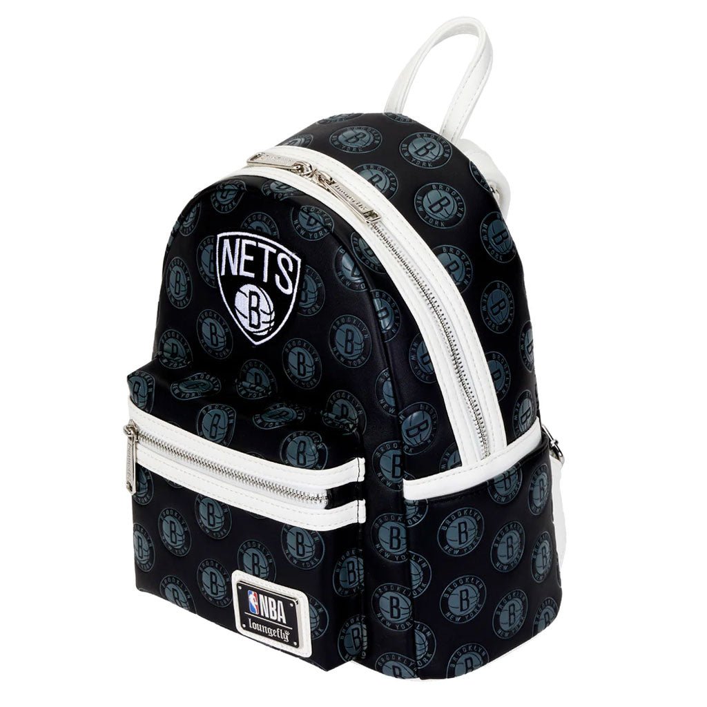 Loungefly NBA Brooklyn Nets Debossed Logo Mini Backpack - Top View