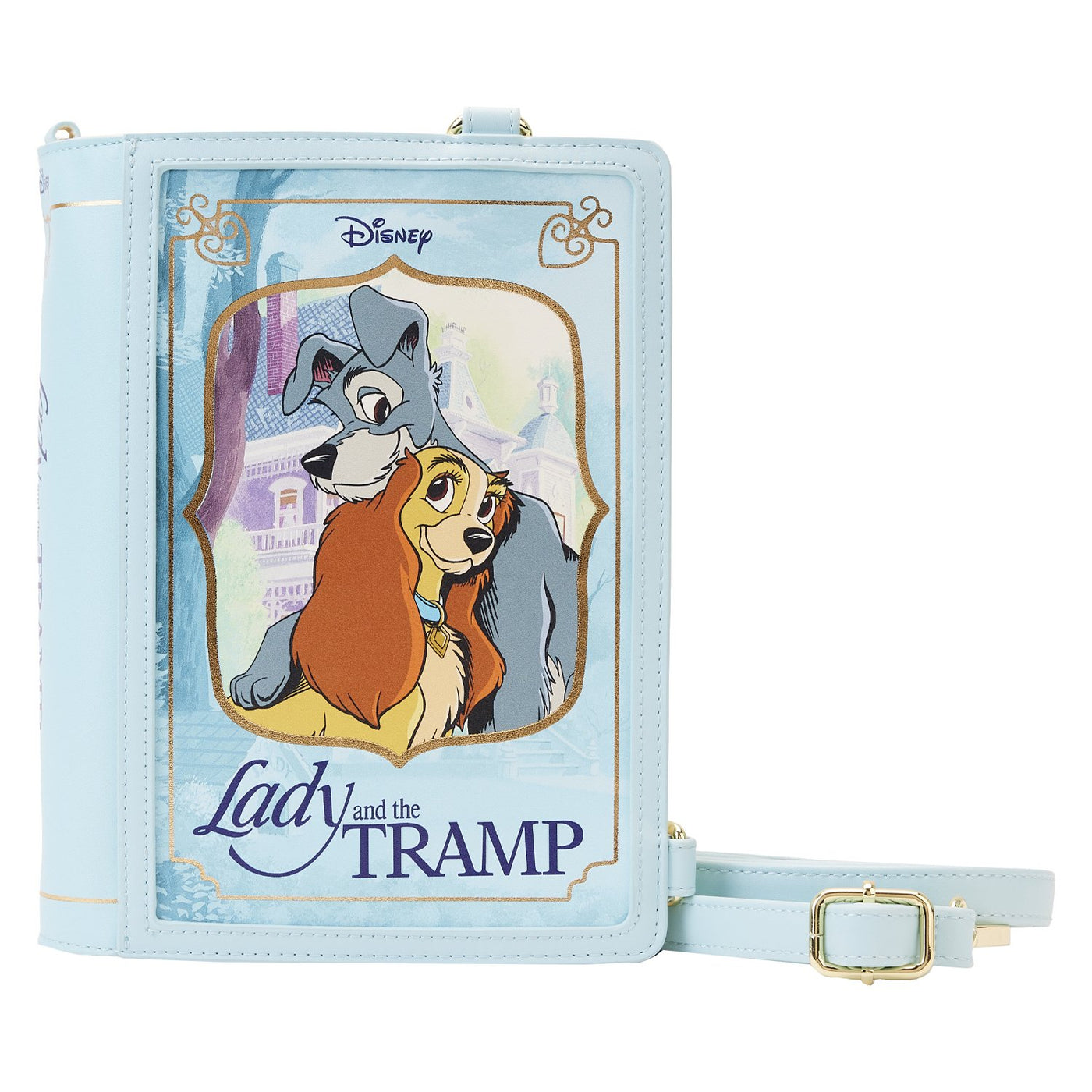 671803448377 - Loungefly Disney Lady and the Tramp Classic Book Convertible Crossbody - Front