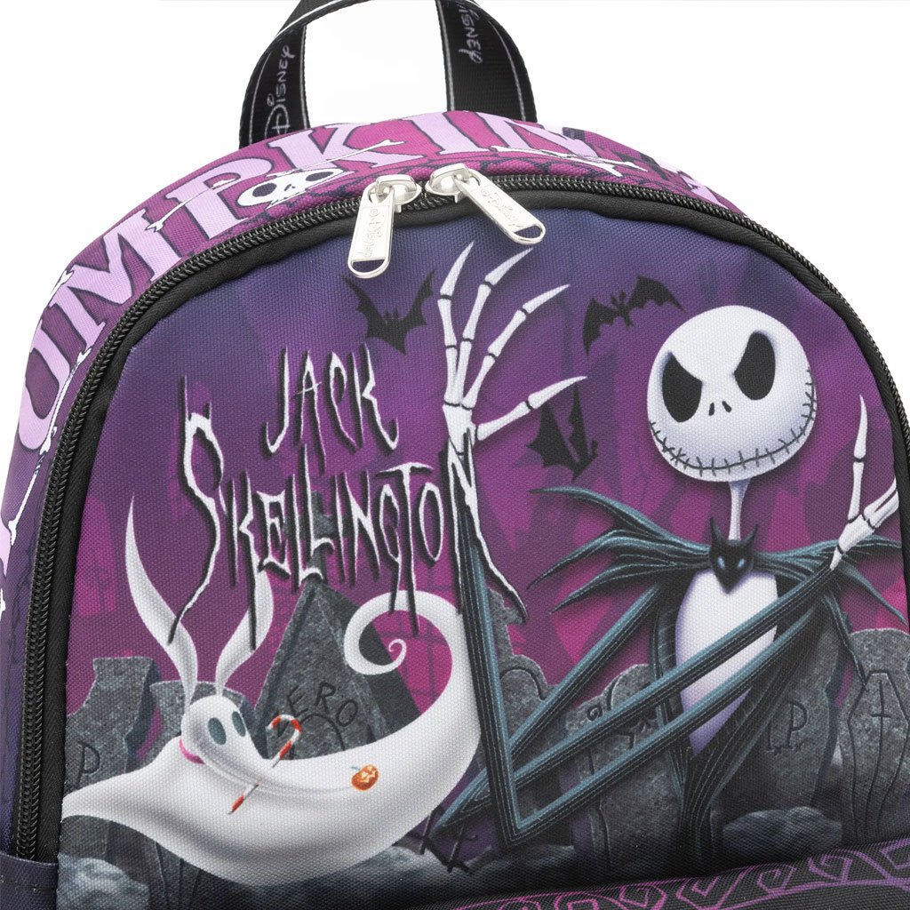 WondaPop Disney Nightmare Before Christmas Halloween Town Gang 13" Nylon Mini Backpack - Close Up
