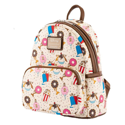 Loungefly Disney Chip & Dale Snackies Allover Print Mini Backpack - Close Up