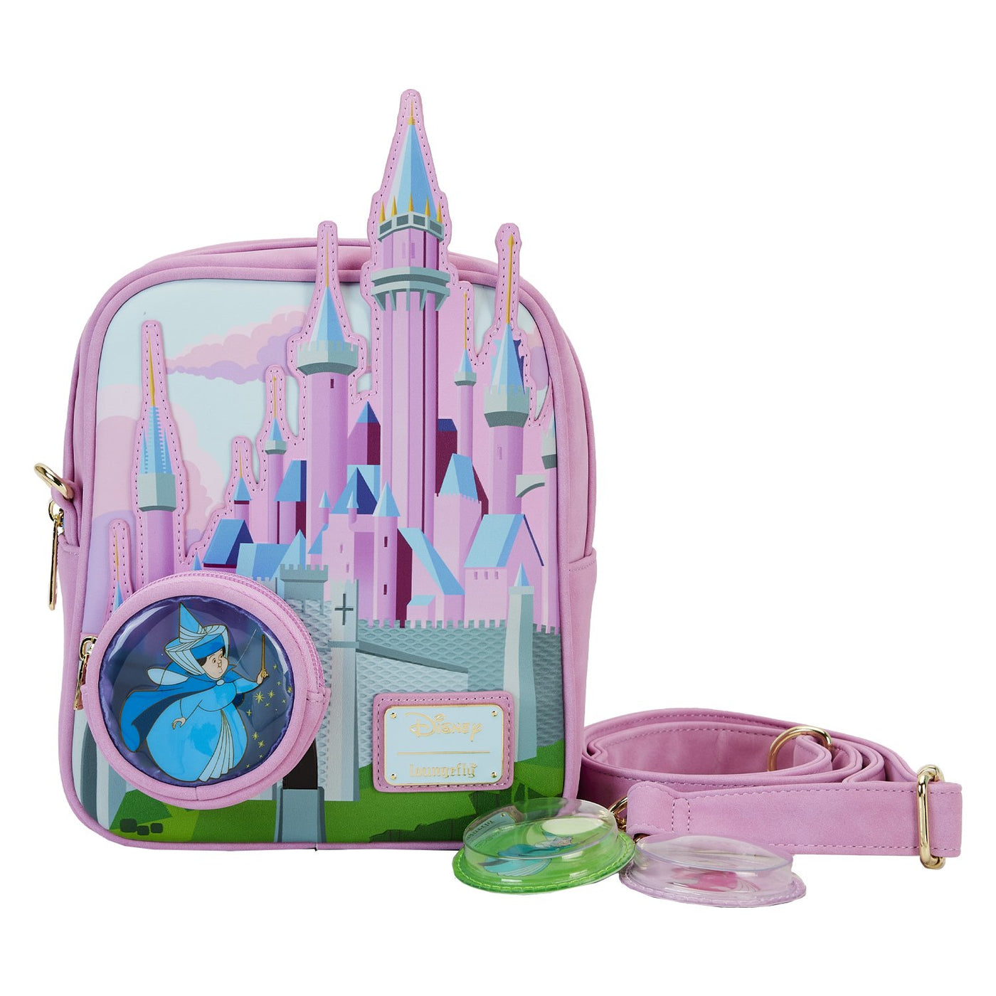 Loungefly Disney Sleeping Beauty Stained Glass Castle Crossbody - Front