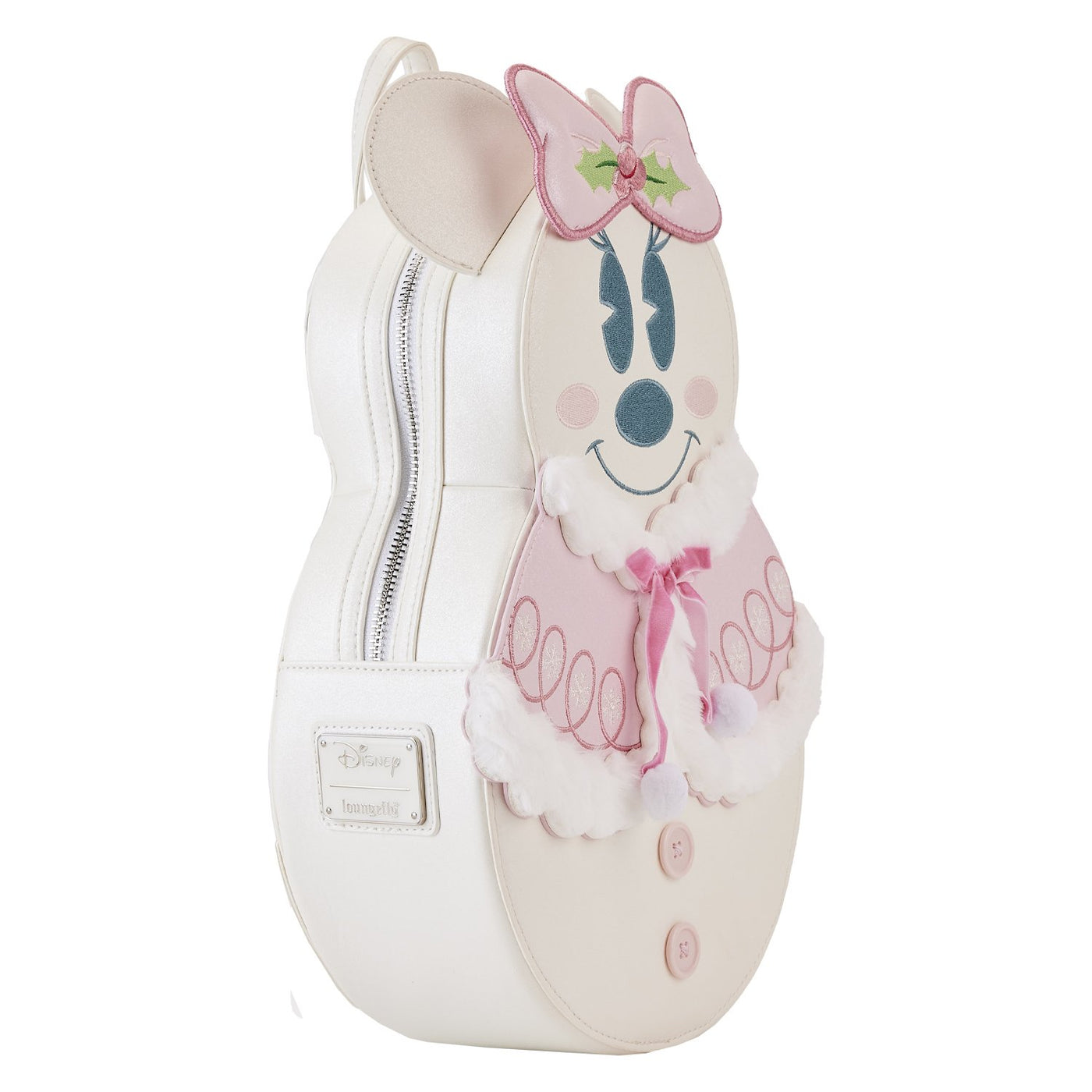 Loungefly Disney Minnie Pastel Figural Snowman Mini Backpack - Side View