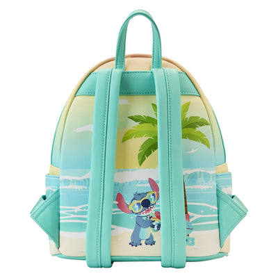671803392601- Loungefly Disney Stitch Sandcastle Beach Surprise Mini Backpack - Back