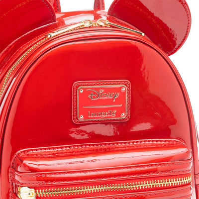 Loungefly Disney Mickey Mouse Holographic Series Mini Backpack: Ruby - 707 Street Exclusive - Plaque