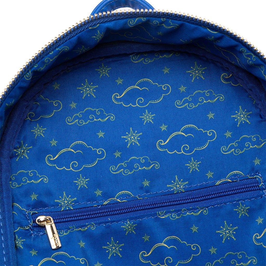707 Street Exclusive - Loungefly Disney Glow in the Dark Aladdin and Jasmine Magic Carpet Ride Mini Backpack - Interior Lining