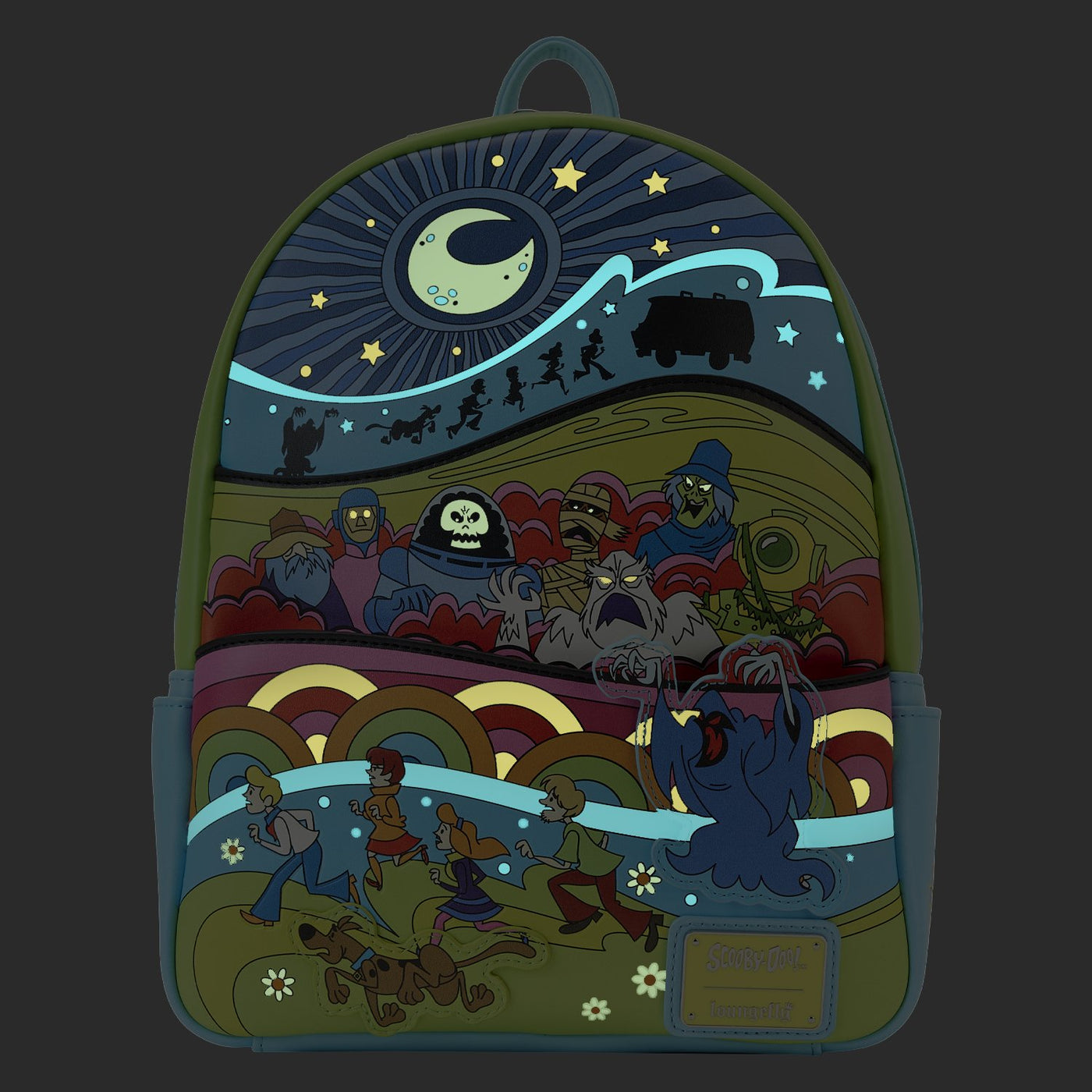 Loungefly Scooby-Doo Psychedelic Monster Chase Glow in the Dark Mini Backpack - Glow in the Dark