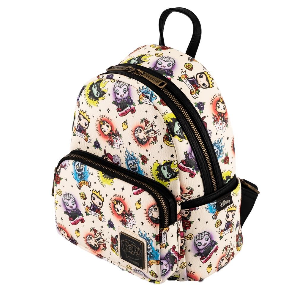 POP! by Loungefly Disney Villains Tattoo Allover Print Mini Backpack - Top