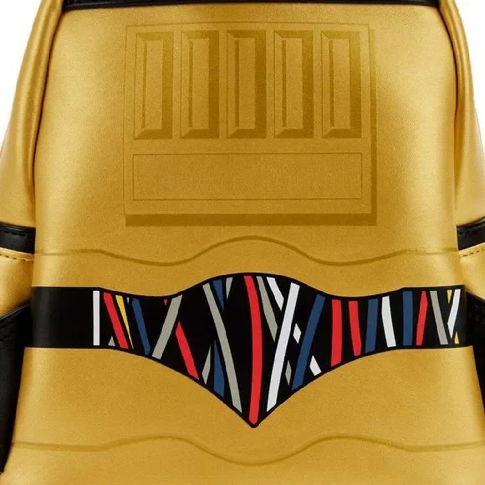 Loungefly Star Wars Celebration 2022 C-3PO Cosplay Mini Backpack - Back Closeup - 671803405783