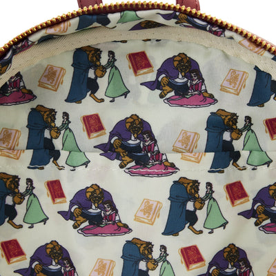 Loungefly Disney Beauty and the Beast Library Scene Mini Backpack - Interior Lining