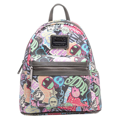 707 Street Exclusive - Loungefly Exclusive Loungefly Star Wars Pastel Graffiti Sticker Allover Print Mini Backpack - Front