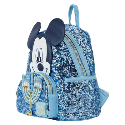 Loungefly Disney Mickey Happy Hanukkah Menorah Mini Backpack - Side View
