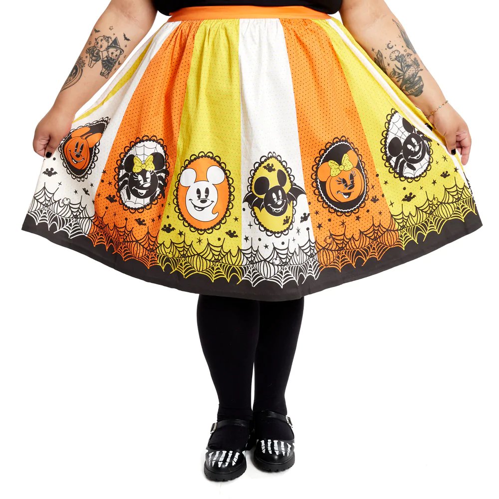 Stitch Shoppe by Loungefly Disney Mickey & Minnie Mouse Candy Corn Sandy Skirt - Main Model Image