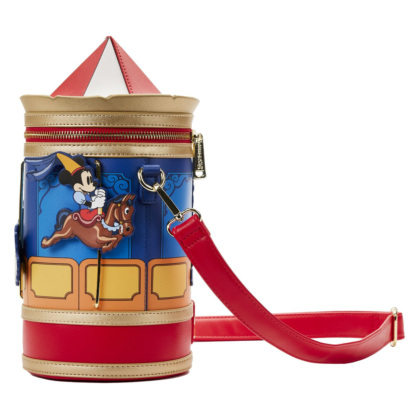 Loungefly Disney Brave Little Tailor Mickey Minnie Carousel Crossbody - Strap View