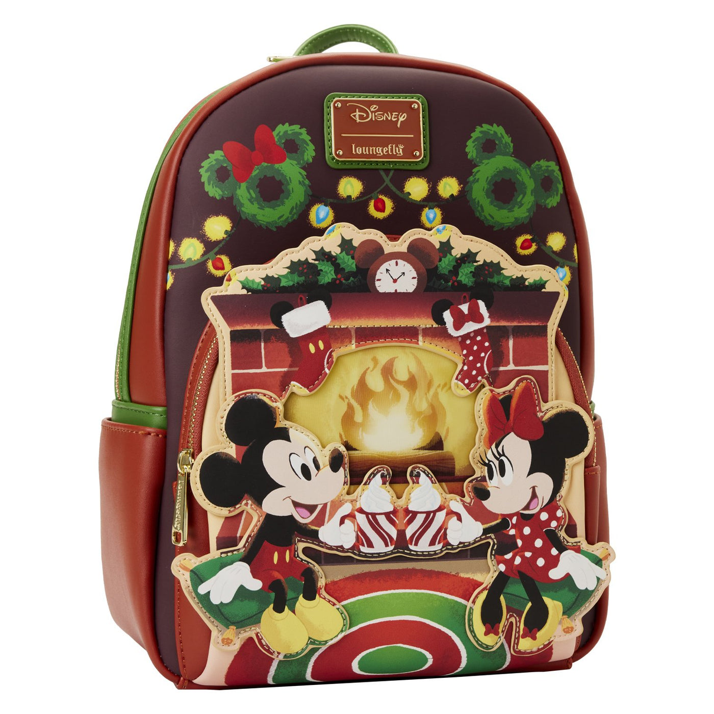 Loungefly Disney Mickey Minnie Hot Cocoa Fireplace Light Up Mini Backpack - Side View