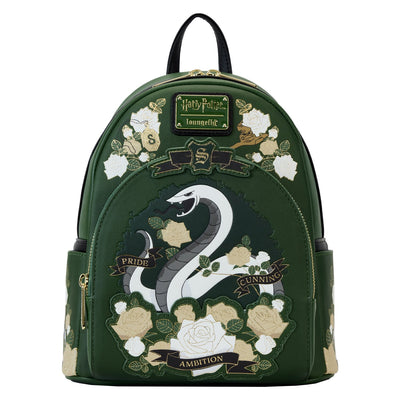Loungefly Warner Brothers Harry Potter Slytherin House Tattoo Mini Backpack - Front