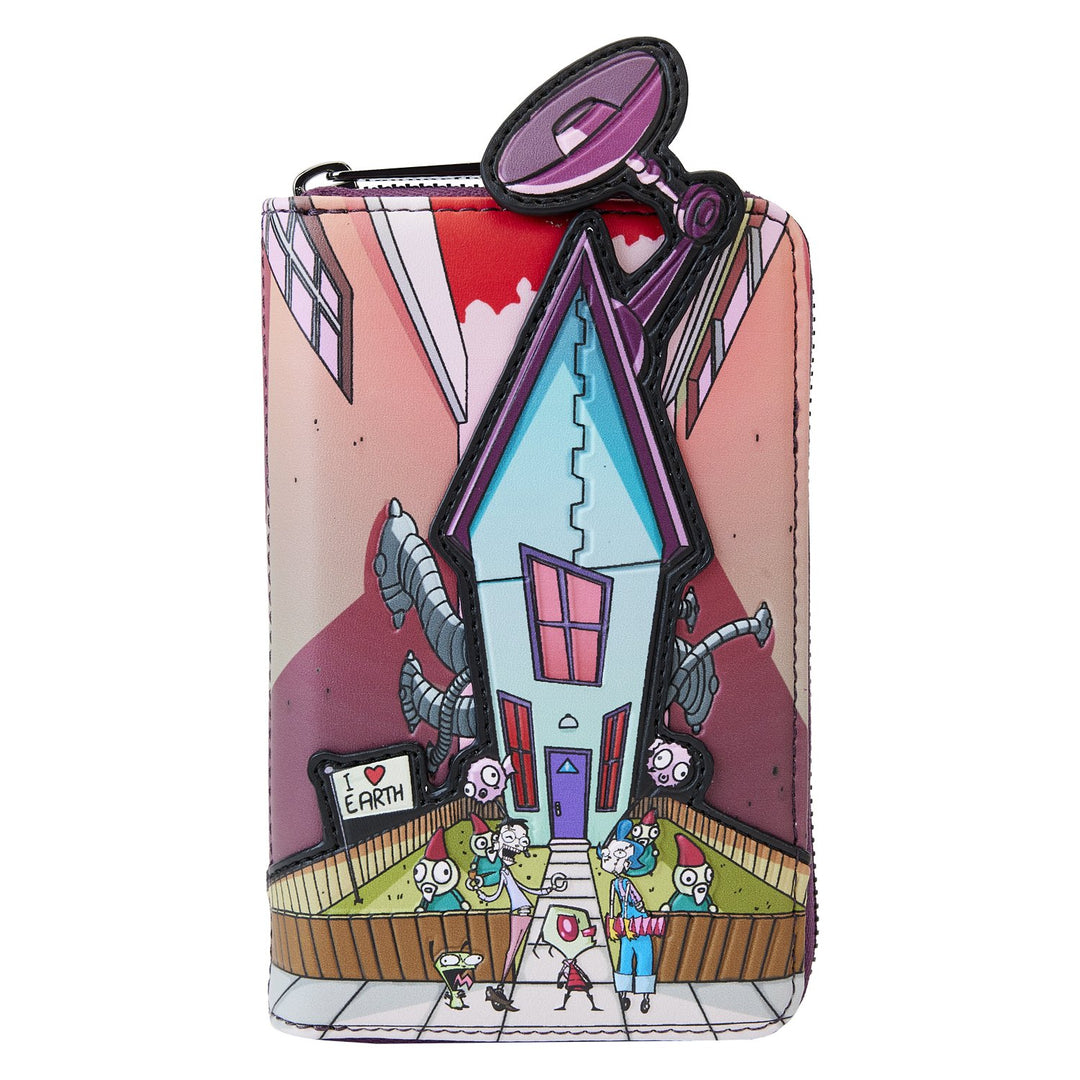 Loungefly Nickelodeon Invader Zim Secret Lair Zip-Around Wallet - Front