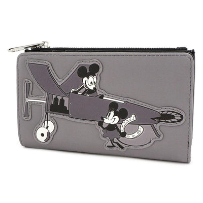 LOUNGEFLY X DISNEY MICKEY MOUSE PLANE CRAZY FLAP WALLET - SIDE