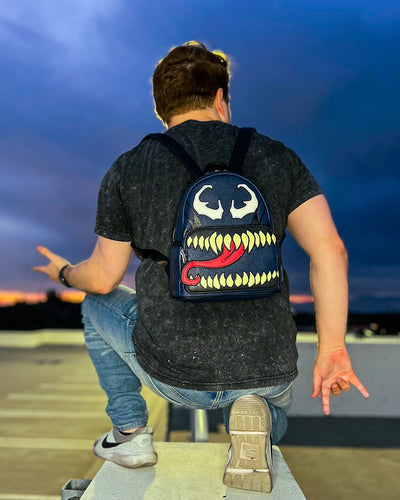 707 Street Exclusive - Marvel Venom Cosplay Mini Backpack - Front With Model