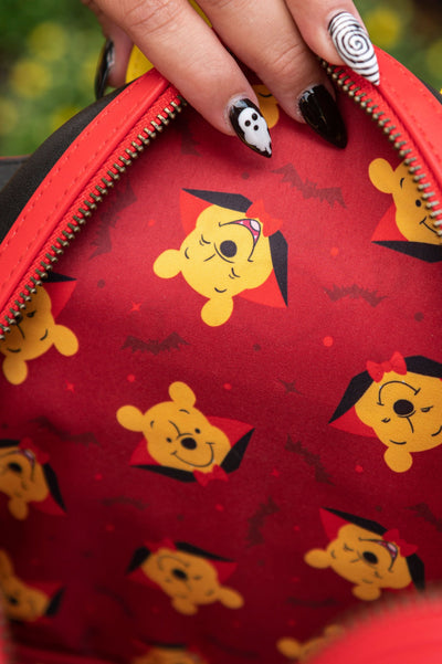 707 Street Exclusive - Loungefly Disney Vampire Winnie the Pooh Cosplay Mini Backpack - IRL Lining