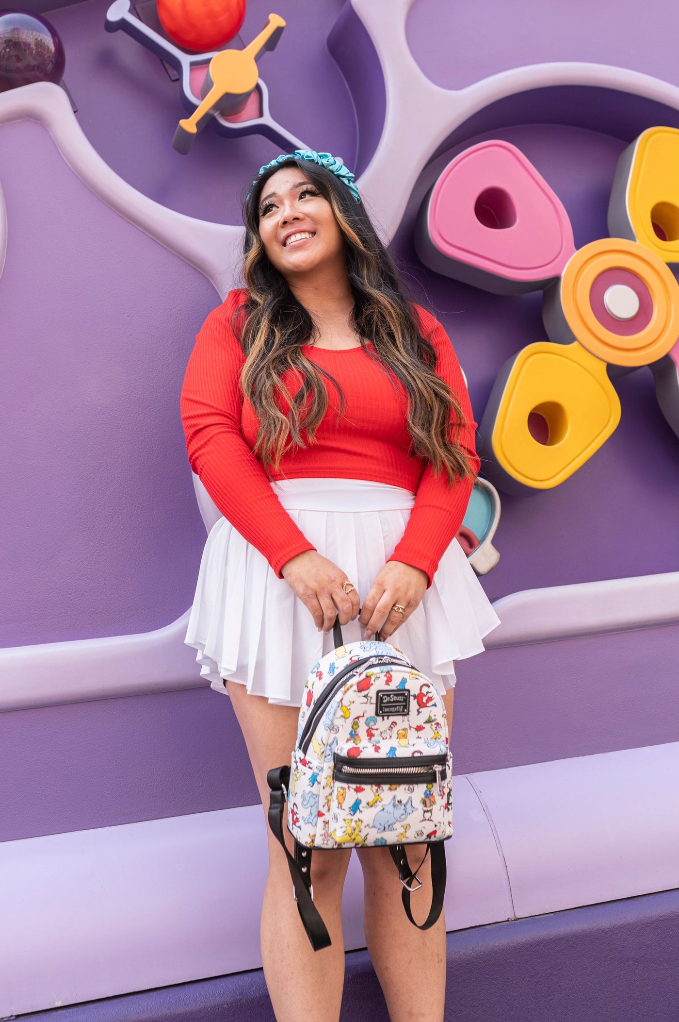 707 Street Exclusive - Loungefly Dr Seuss Characters Mini Backpack - IRL Model Shot 02