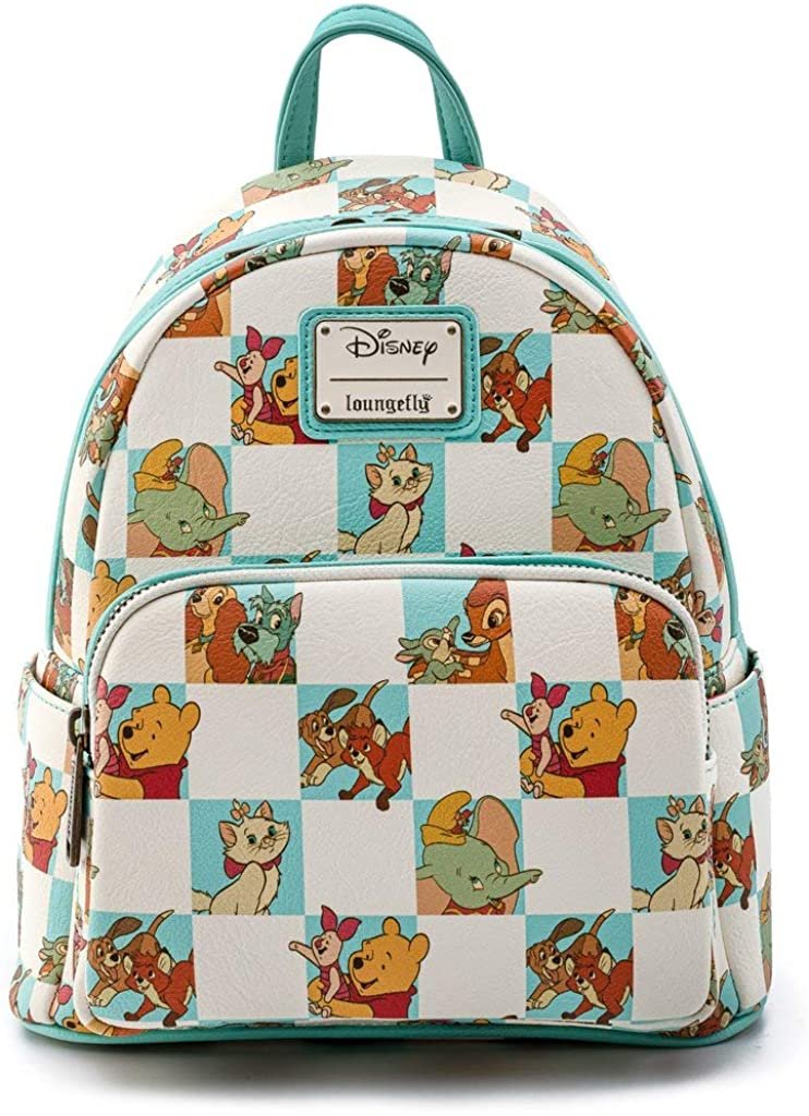 Loungefly Disney Classics Mint Checkered Allover Print Mini Backpack