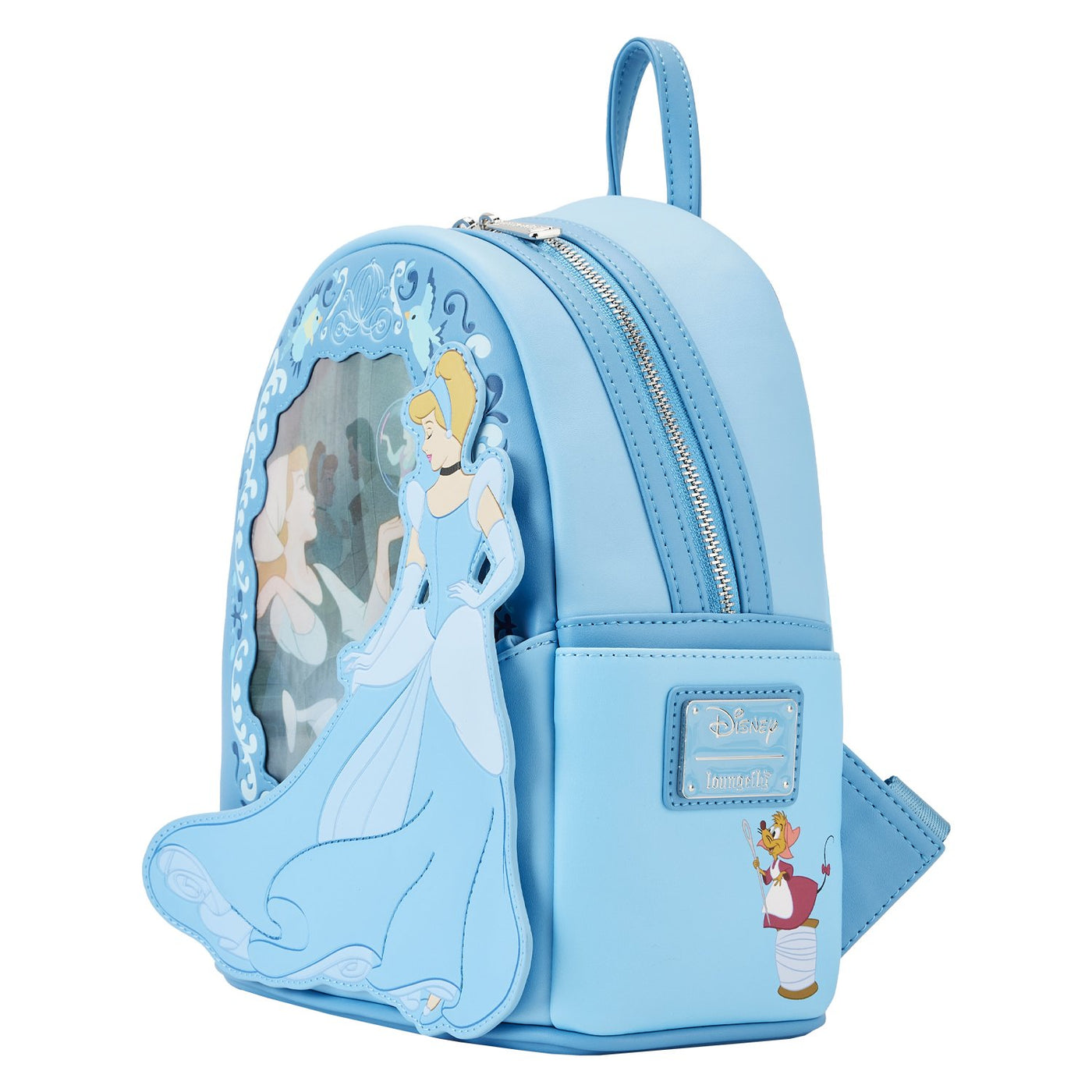 671803455450 - Loungefly Disney Cinderella Princess Lenticular Series Mini Backpack - Side View
