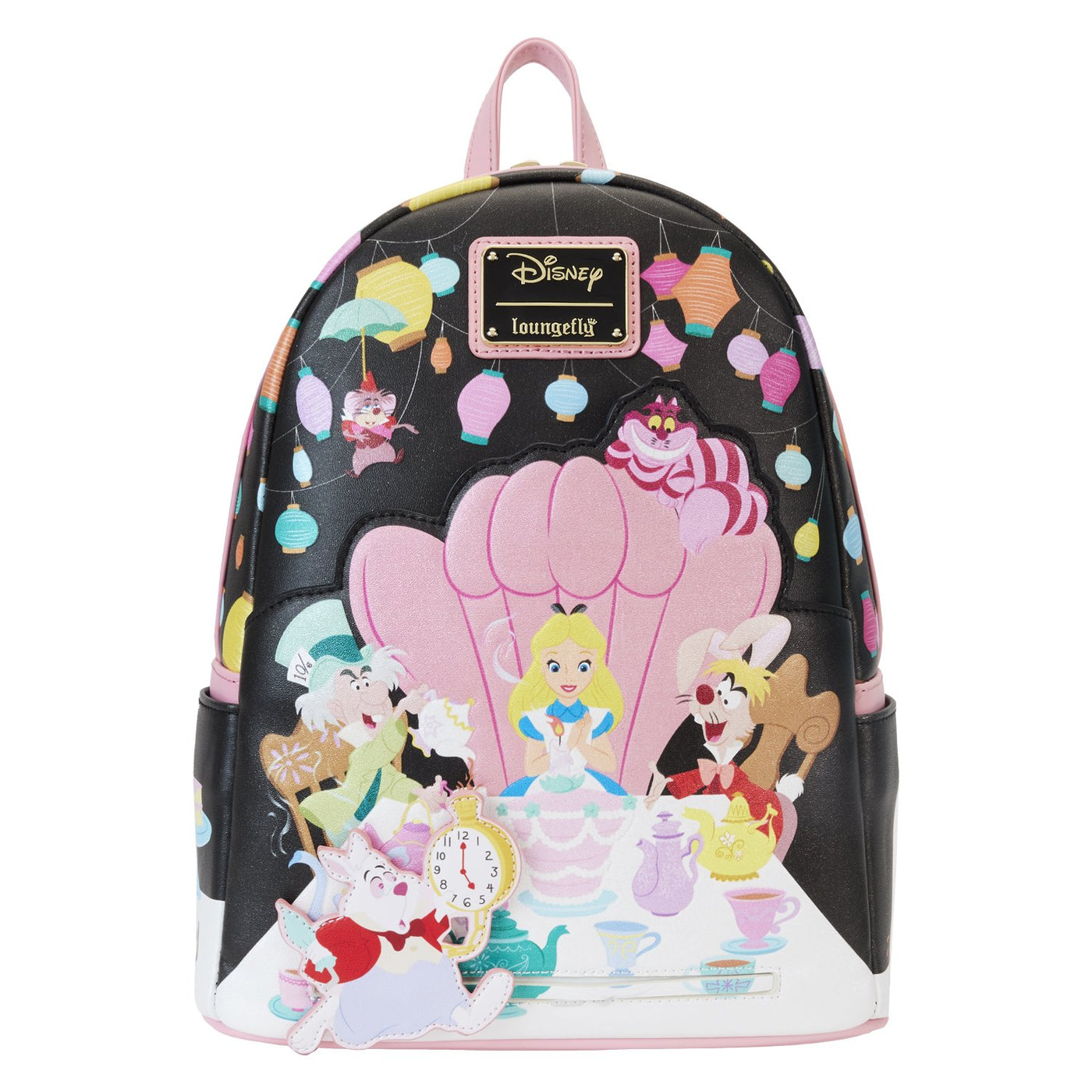 Loungefly Disney Alice in Wonderland Unbirthday Party Mini Backpack - Sliding White Rabbit