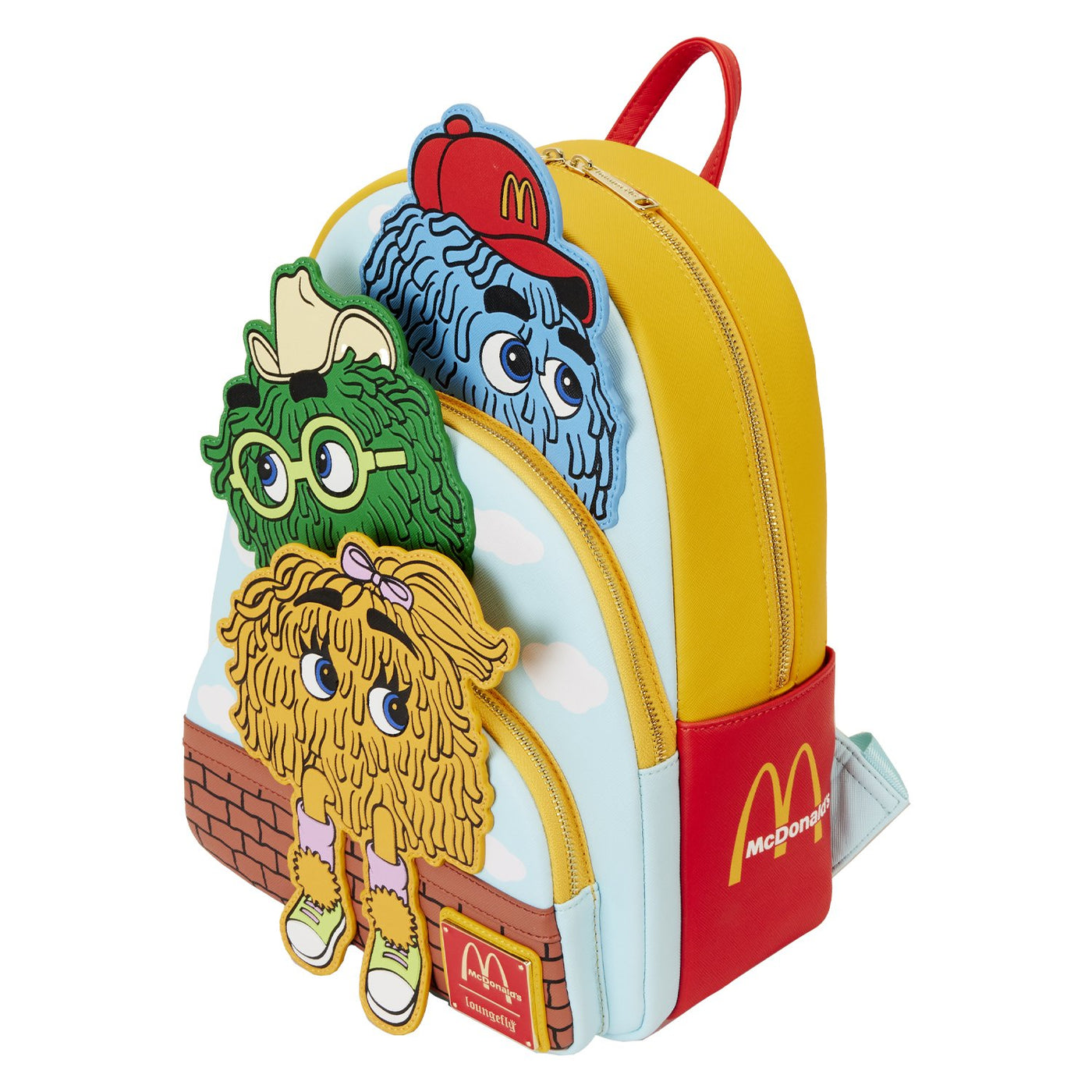 Loungefly McDonald's Triple Pocket Fry Guys Mini Backpack - Top View