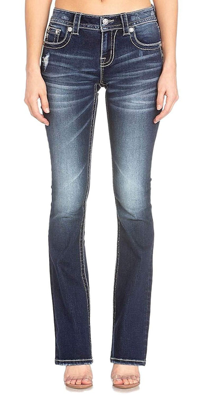 Embellished Angel Wing Bootcut Jeans
