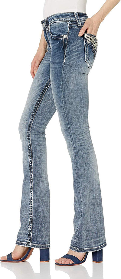 Abstract Love Boot Cut Jeans