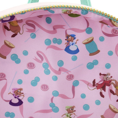 Loungefly Disney Cinderella Gus Gus And Jack Teacup Mini Backpack - Interior Lining