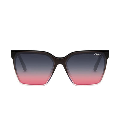 Quay Women's Level Up Square Sunglasses - Black Pink Frame/Black Pink Mirror Lens - Front