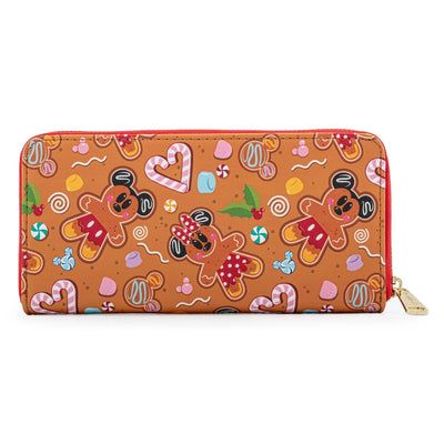 Loungefly Disney Gingerbread Allover Print Zip-Around Wallet Back